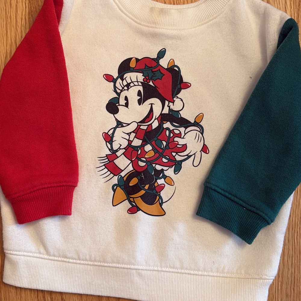 Disney Kids' Christmas Minnie Mouse Sweatshirt 12 months VGUC